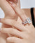 Emerald cut Swarovski Crystal ring with baguette band