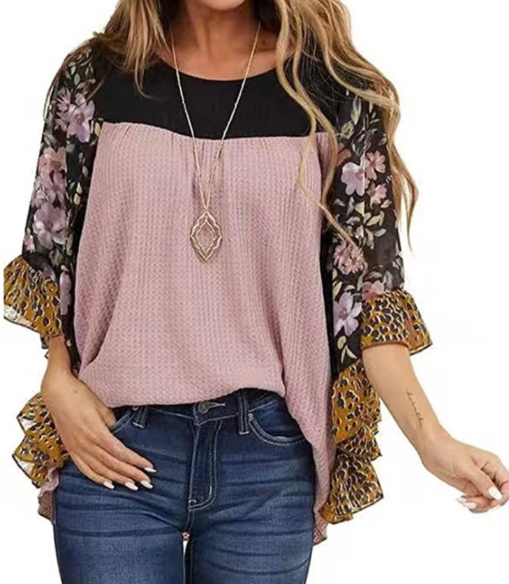 Dolman Sleeve Chiffon T-Shirt Blouse - Effortless Style