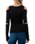 Cutout Shoulder Top with Thumb Holders - Versatile Long Sleeve V-Neck