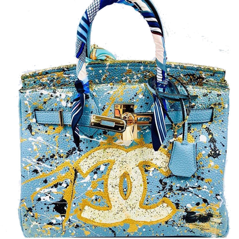 Personalized Designer-Style Handbag with Custom Painted Details