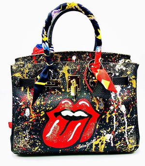 Personalized Designer-Style Handbag with Custom Painted Details