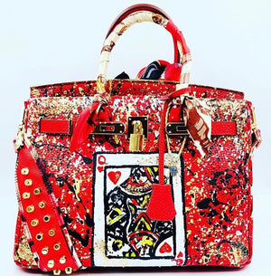 Personalized Designer-Style Handbag with Custom Painted Details