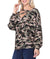 Army Printed zig zag neckline with open shoulder top